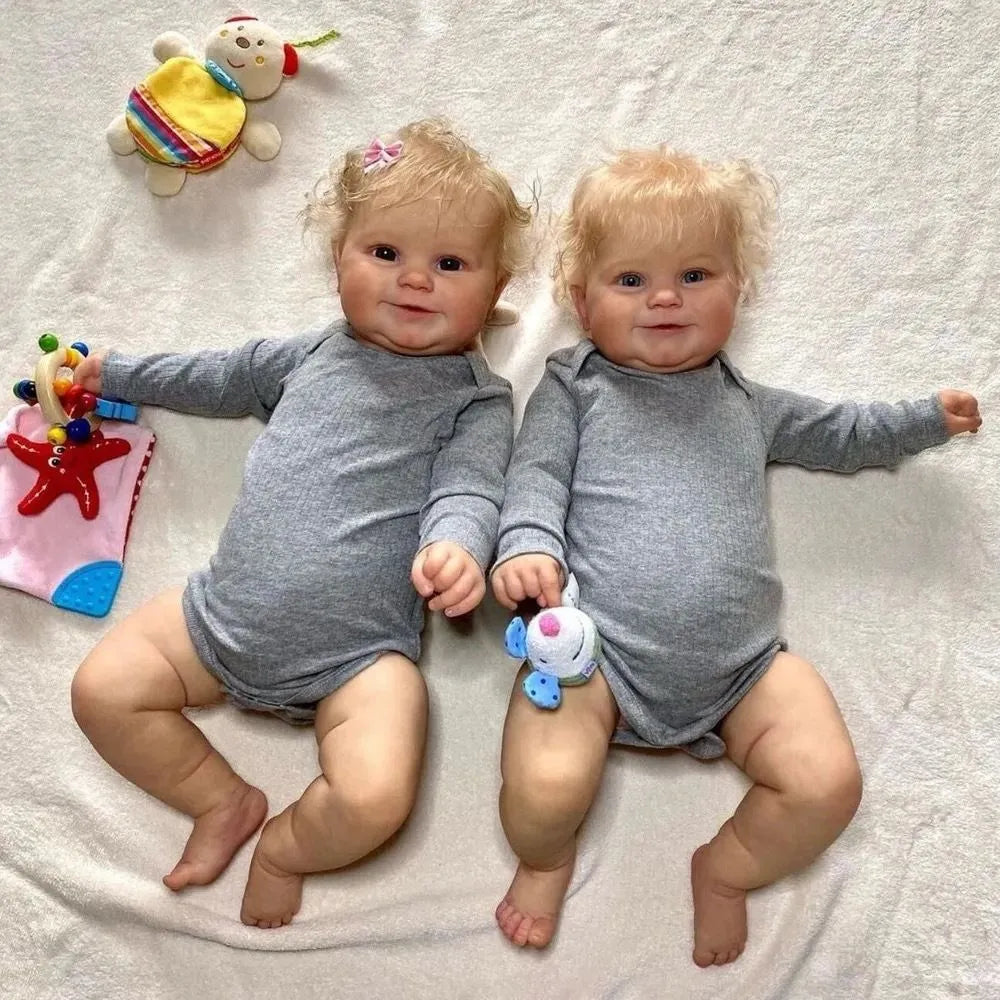 Reborn Girl 20" Soft Weighted Body Lifelike Cute Handmade Silicone Reborn Doll Set, Gift for Kids
