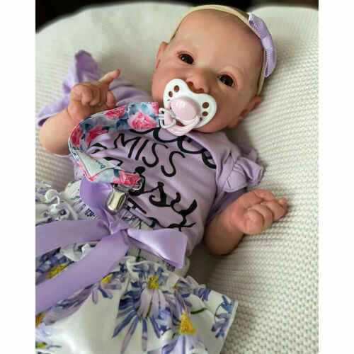22'' Little Bald Holland With Blue Eyes, Lifelike Handmade Soft Body Toy, Weighted Reborn Baby Girl Toy