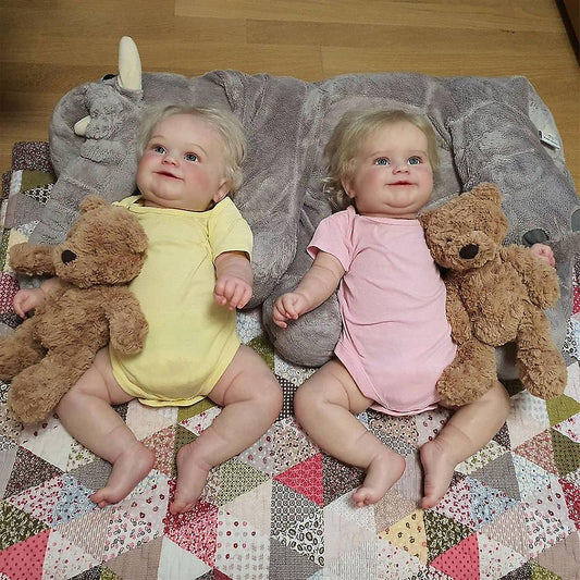 Reborn Girl 20" Soft Weighted Body Lifelike Cute Handmade Silicone Reborn Doll Set, Gift for Kids